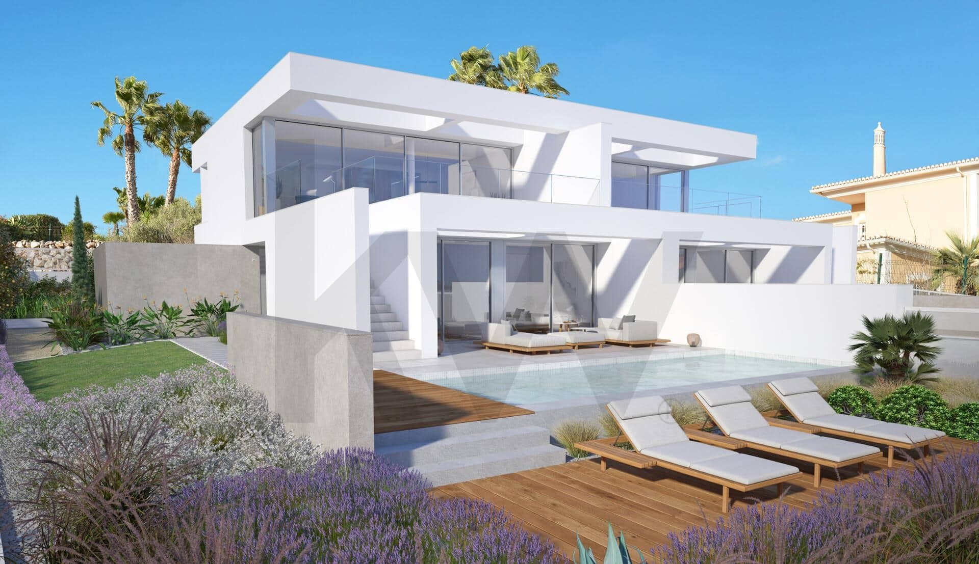 3-bedroom villa in Praia da Luz with pool, garden, terrace and sea view